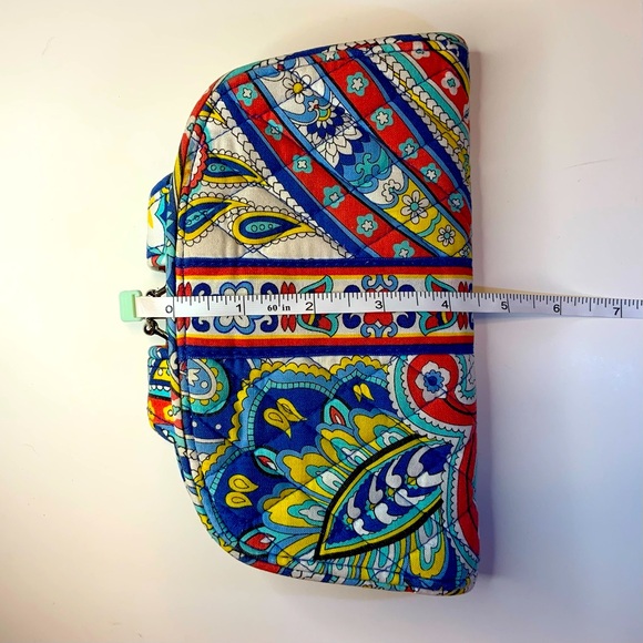 Vera Bradley Bifold Marina Blue Paisley Double Kiss Clasps Snaps Quilted Wallet - Picture 11 of 12